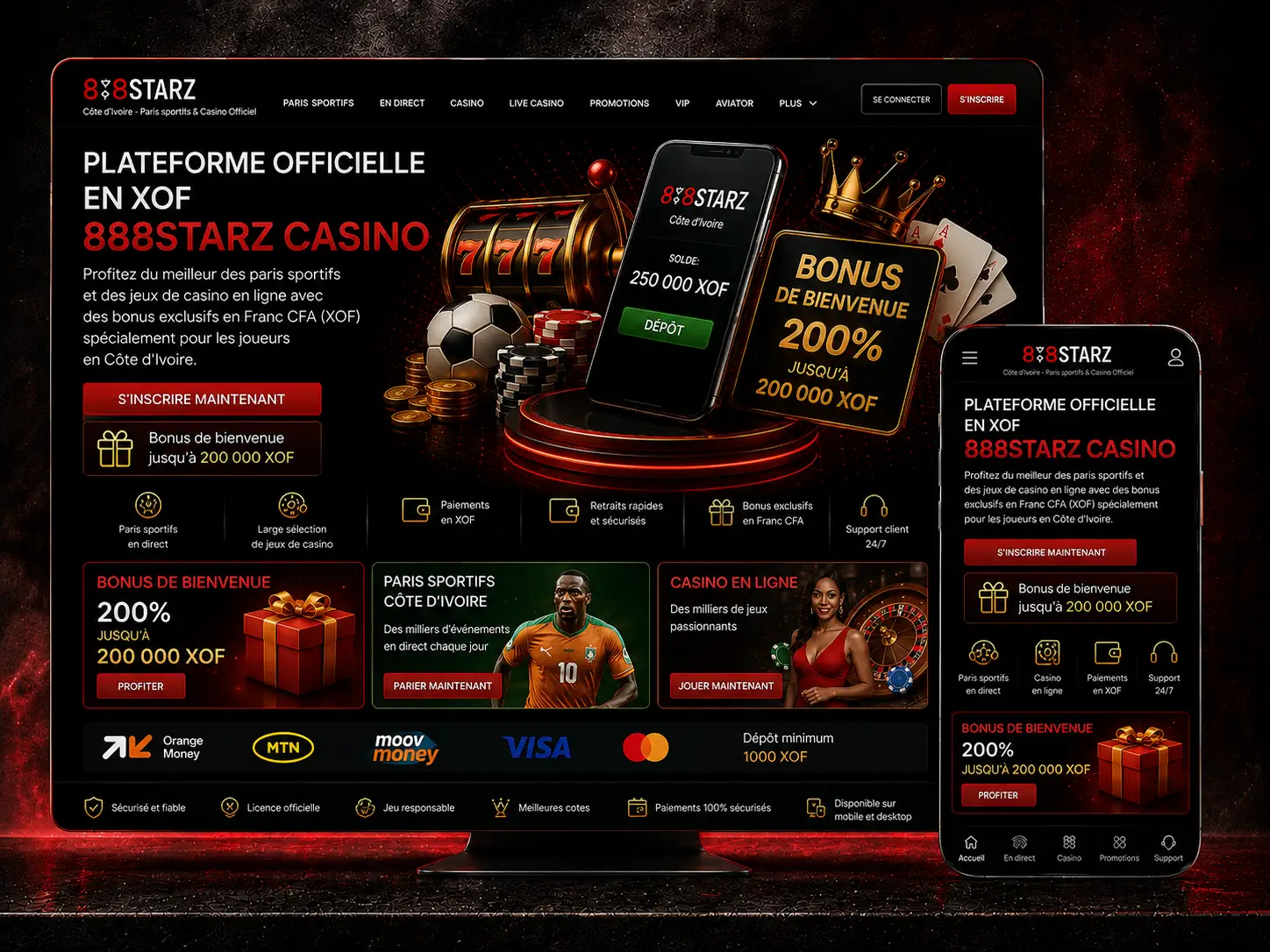 888starz Côte d’Ivoire — plateforme officielle en XOF
