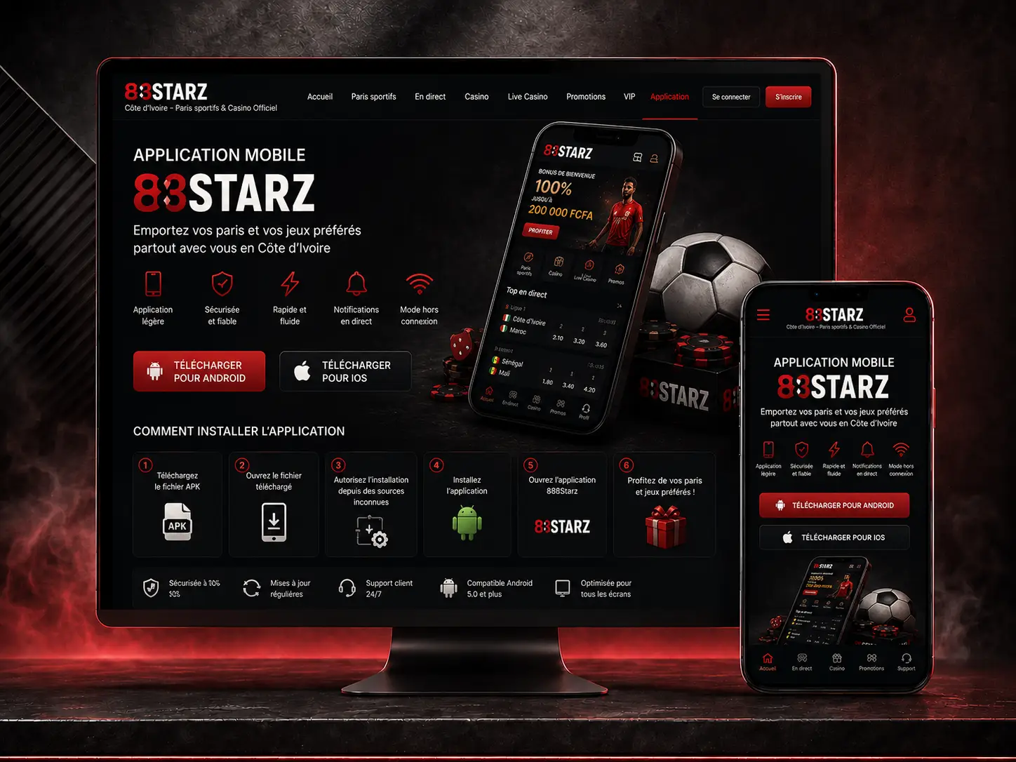 Application mobile 888starz