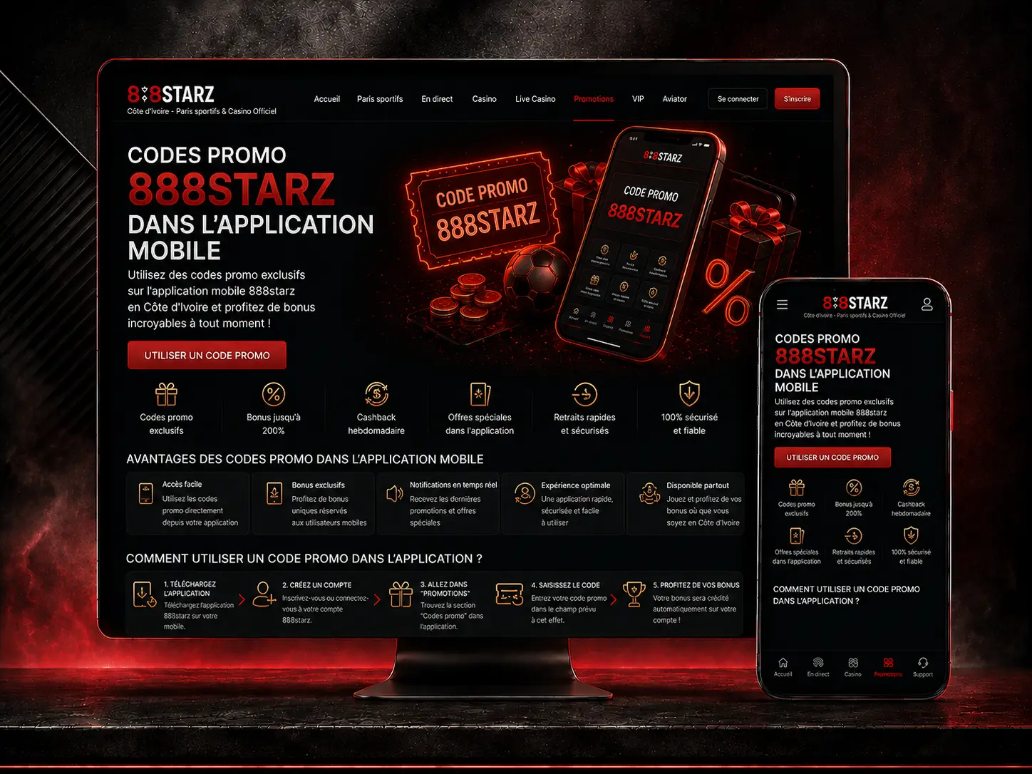 Codes promo 888starz dans l’application mobile